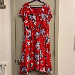 ModCloth Red with Blue floral print dress - 4X